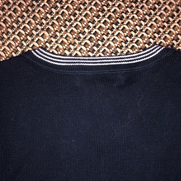 🔷NEW! CHAPS Cotton V-neck Pullover Swtr (Dark Blue w-white trim accent)Sz Large - Picture 5 of 7